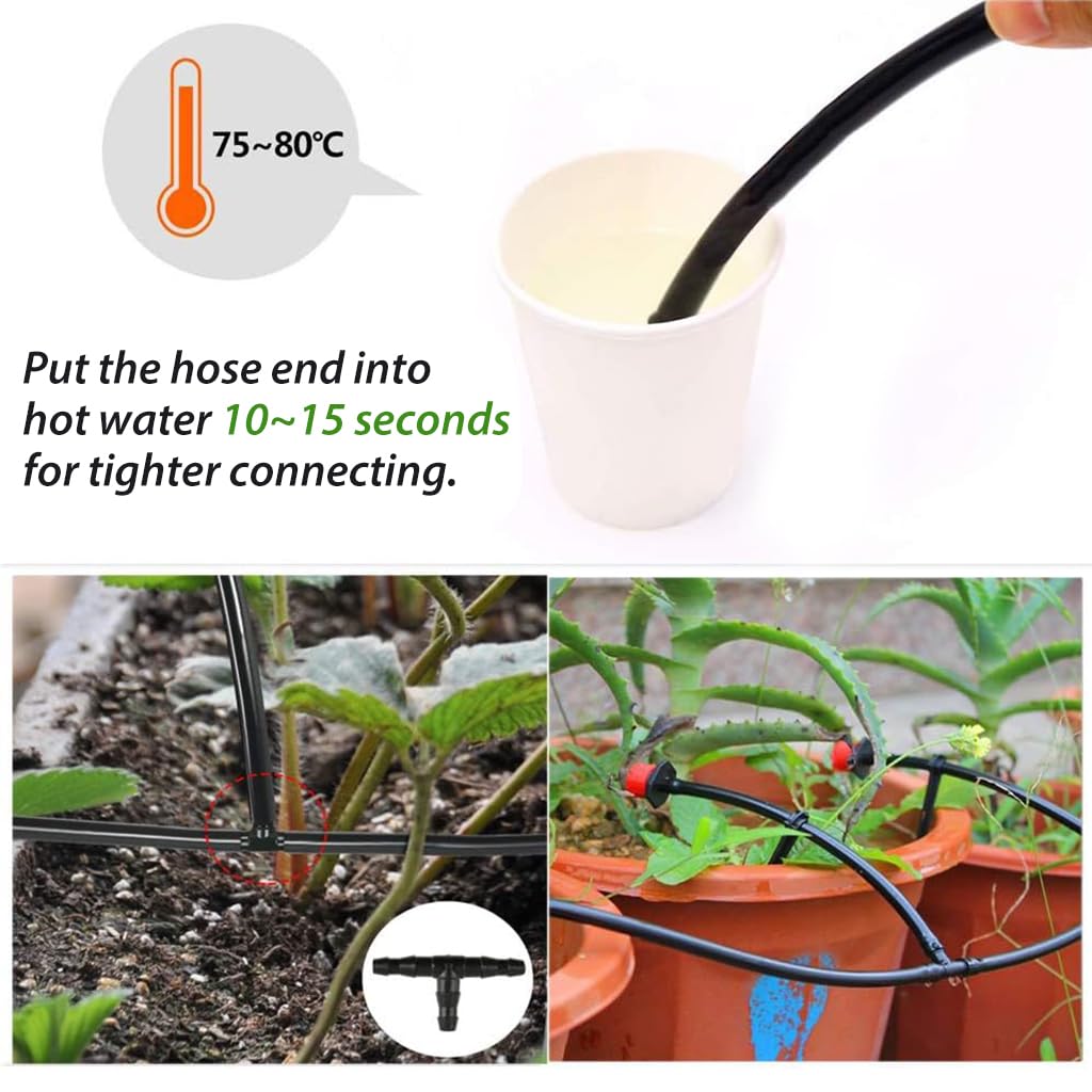 HASTHIP 200-Piece 1/4'' Drip Irrigation Connectors Kit, Easy Installation, Highly Durable & Flexible for Home Gardens, Lawns, Greenhouses, Versatile, Non-Toxic & Leak-Proof Watering Solution HASTHIP 200-Piece 1/4'' Drip Irrigation Connectors Kit, Easy Installation, Highly Durable & Flexible for Home Gardens, Lawns, Greenhouses, Versatile, Non-Toxic & Leak-Proof Watering Solution